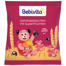 Hrskavi medvjedići od žitarica s crvenim voćem